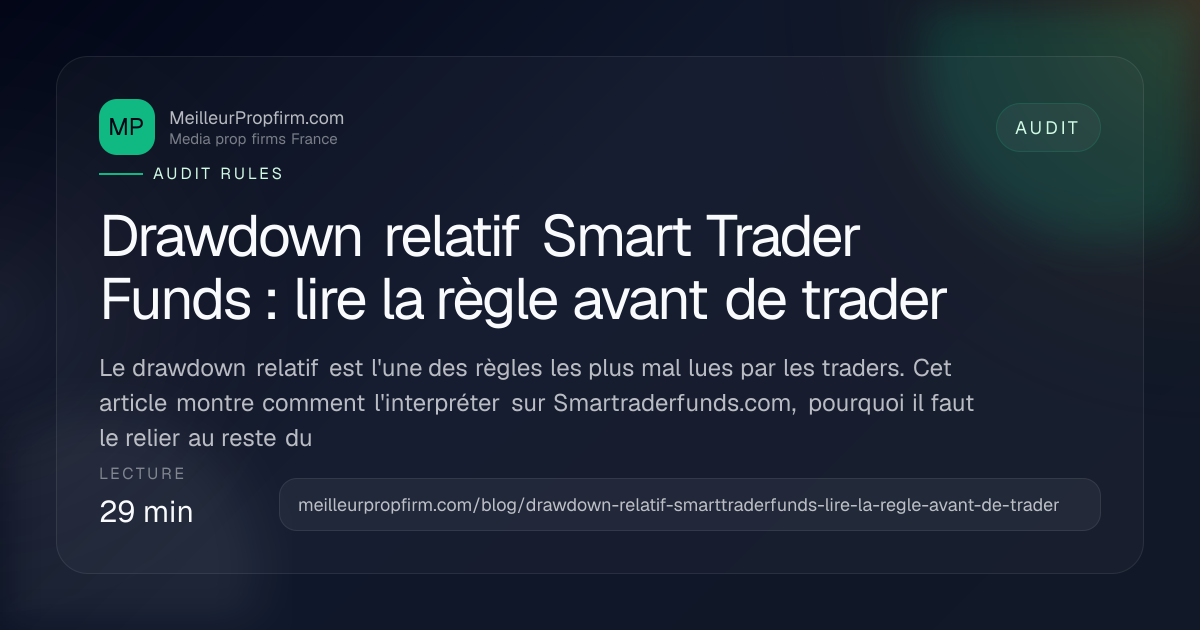 Illustration de couverture pour Drawdown relatif Smart Trader Funds : lire la règle avant de trader