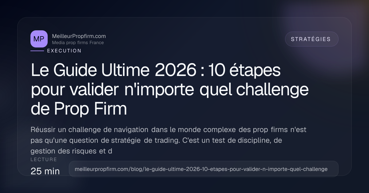 Illustration de couverture pour Le Guide Ultime 2026 : 10 étapes pour valider n'importe quel challenge de Prop Firm
