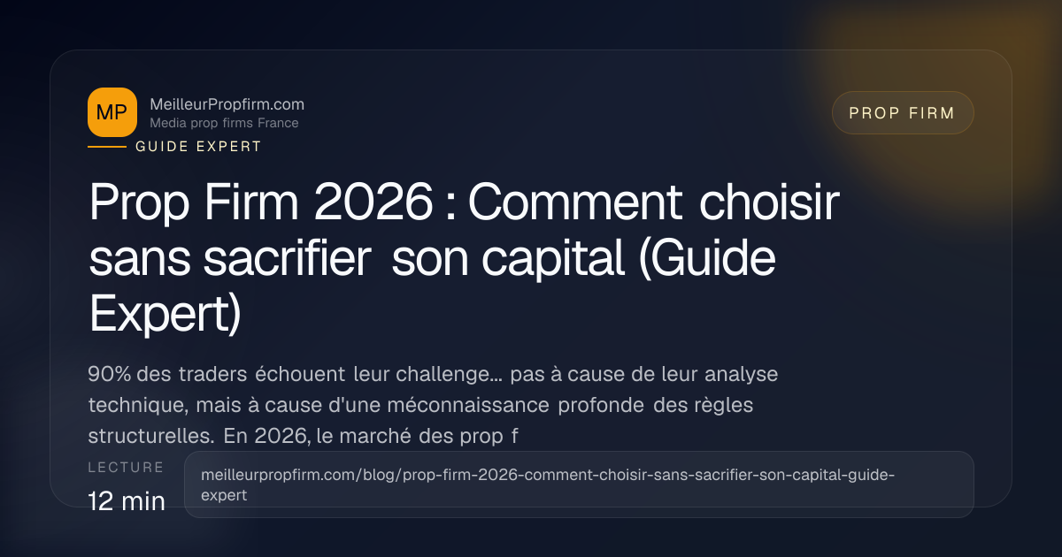 Illustration de couverture pour Prop Firm 2026 : Comment choisir sans sacrifier son capital (Guide Expert)