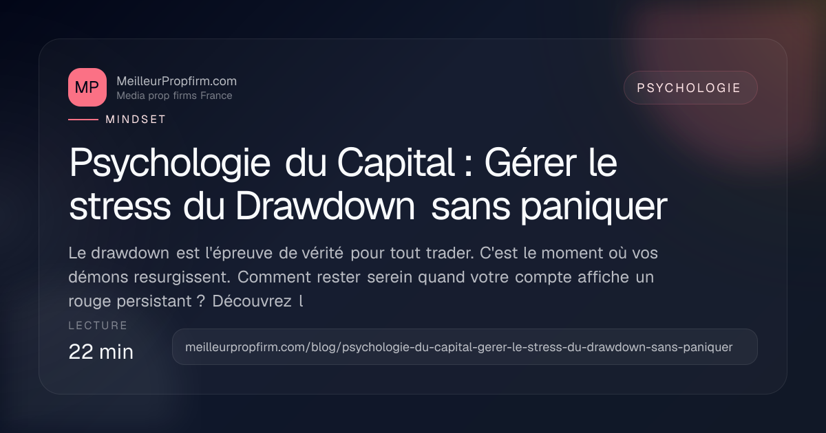Illustration de couverture pour Psychologie du Capital : Gérer le stress du Drawdown sans paniquer