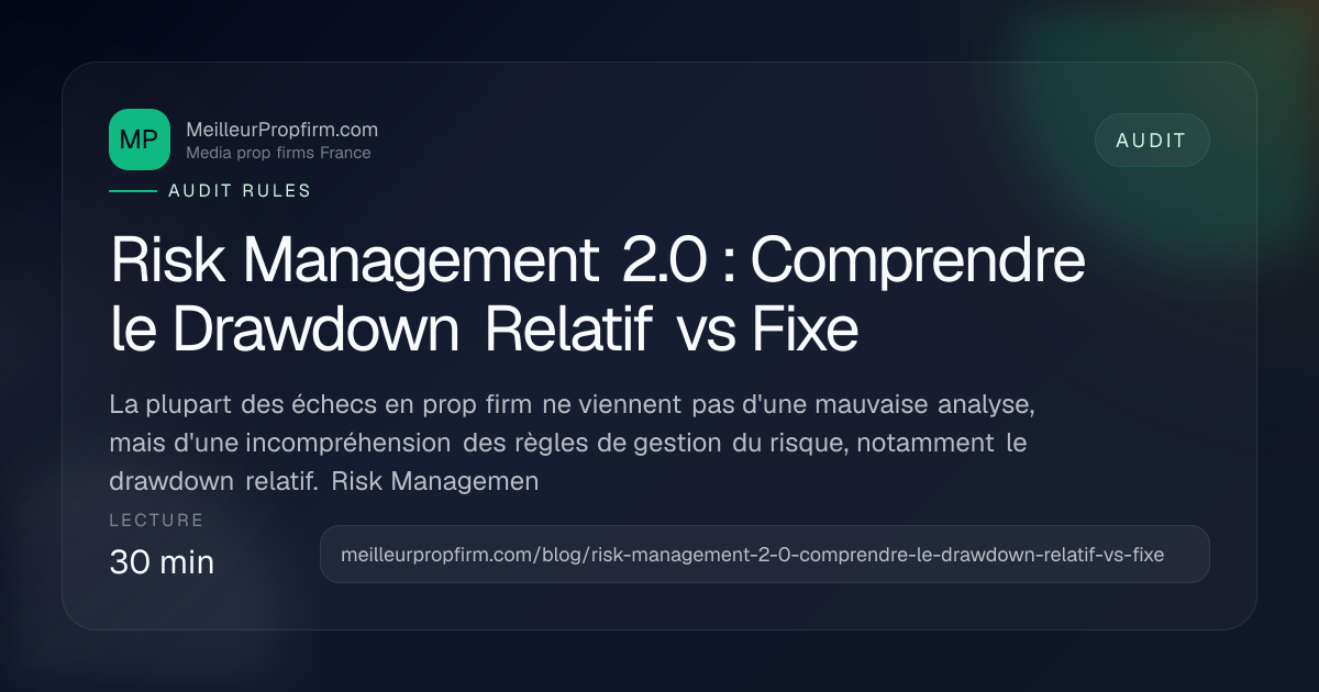 Illustration de couverture pour Risk Management 2.0 : Comprendre le Drawdown Relatif vs Fixe