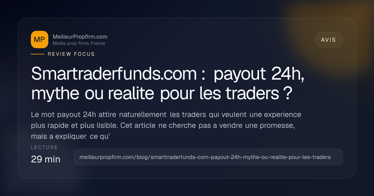 Illustration de couverture pour Smartraderfunds.com : payout 24h, mythe ou realite pour les traders ?
