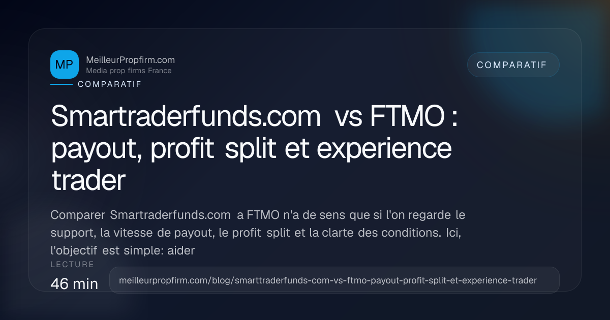 Illustration de couverture pour Smartraderfunds.com vs FTMO : payout, profit split et experience trader
