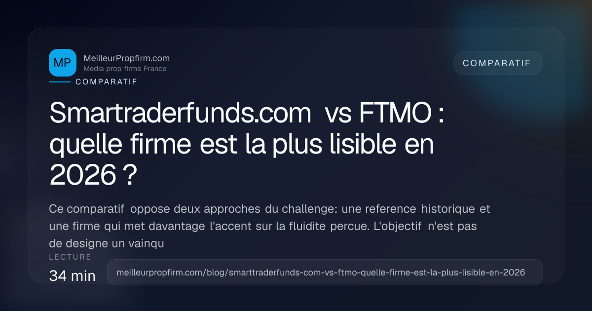 Illustration de couverture pour Smartraderfunds.com vs FTMO : quelle firme est la plus lisible en 2026 ?