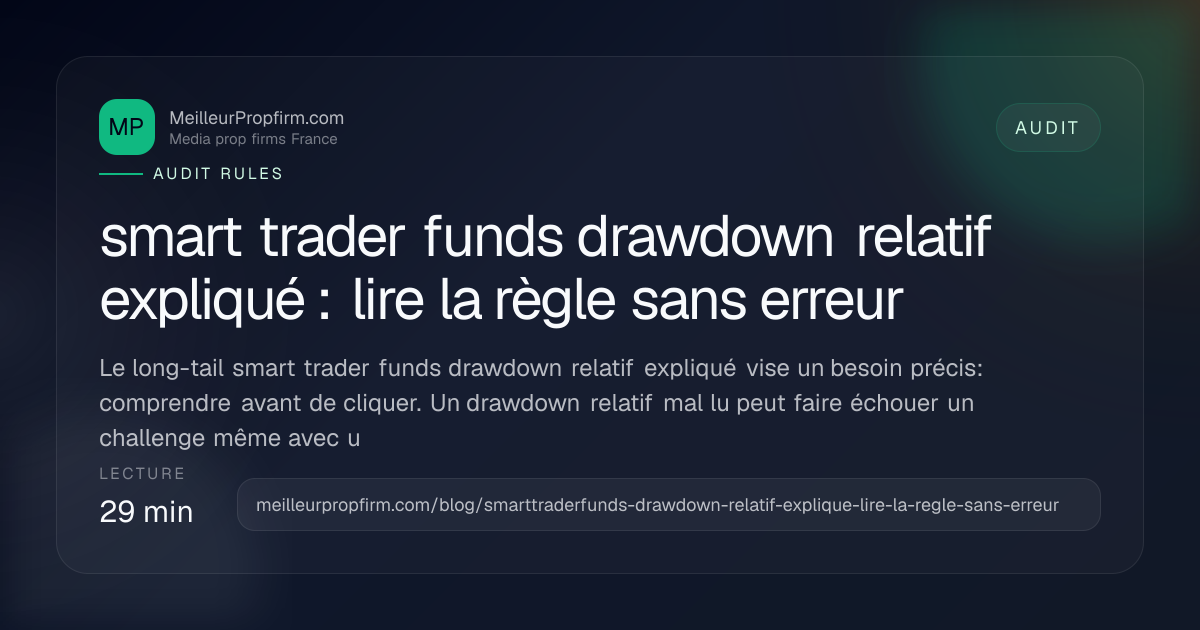 Illustration de couverture pour smart trader funds drawdown relatif expliqué : lire la règle sans erreur