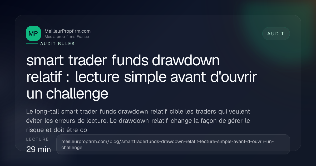 Illustration de couverture pour smart trader funds drawdown relatif : lecture simple avant d'ouvrir un challenge