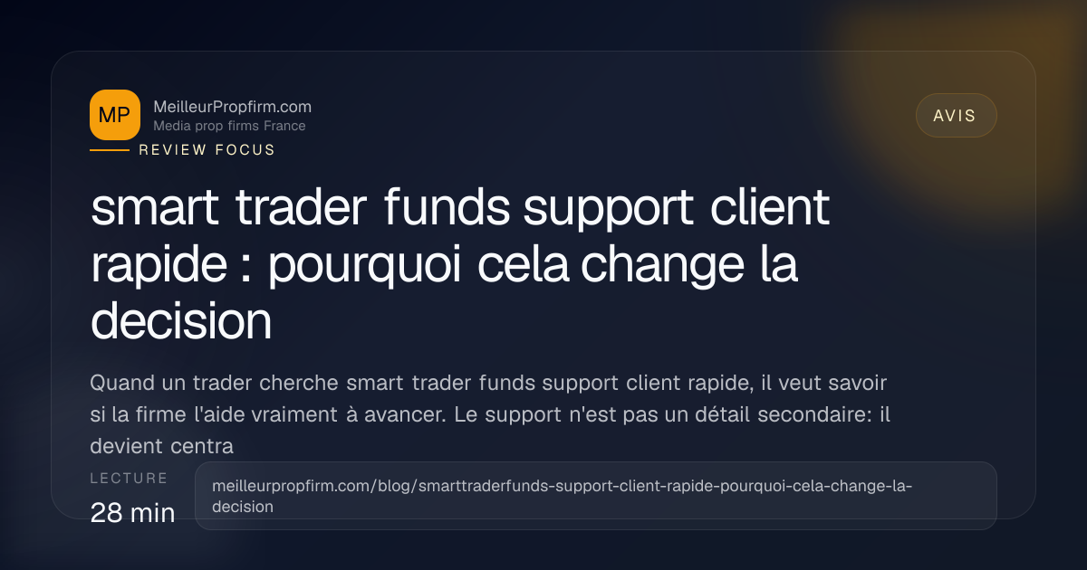 Illustration de couverture pour smart trader funds support client rapide : pourquoi cela change la decision