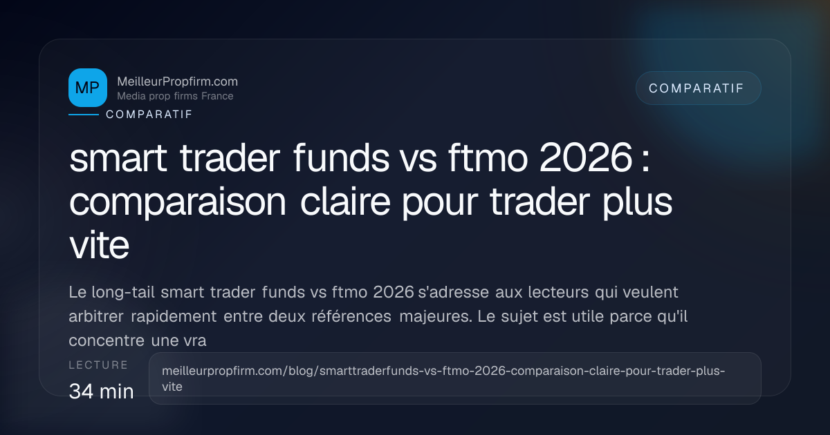 Illustration de couverture pour smart trader funds vs ftmo 2026 : comparaison claire pour trader plus vite