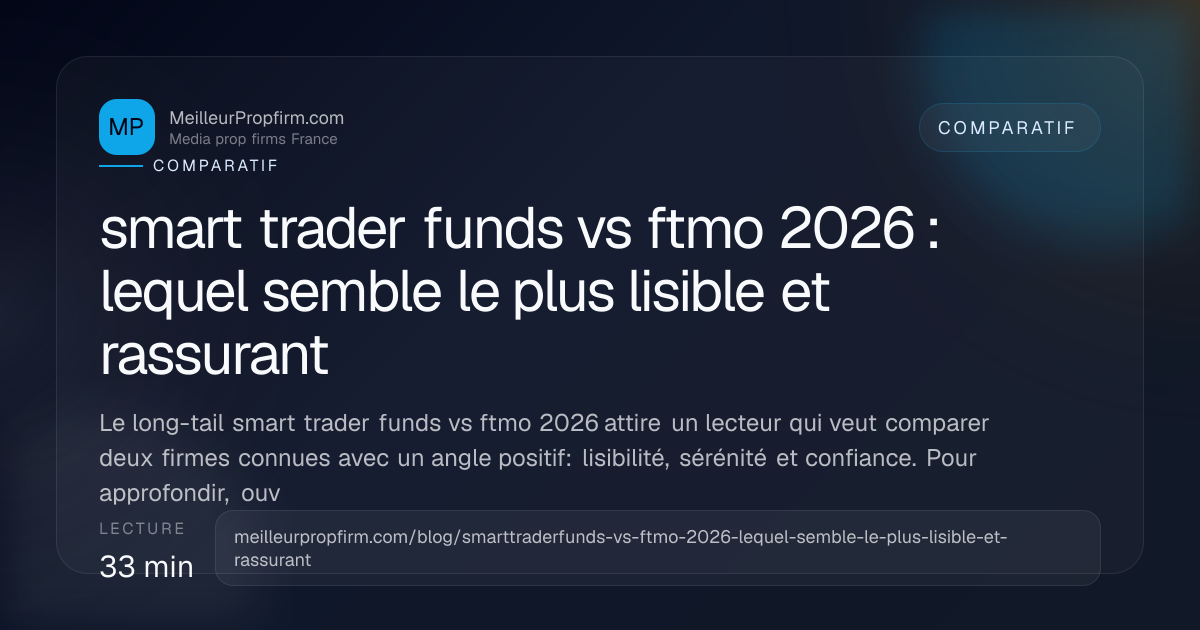 Illustration de couverture pour smart trader funds vs ftmo 2026 : lequel semble le plus lisible et rassurant