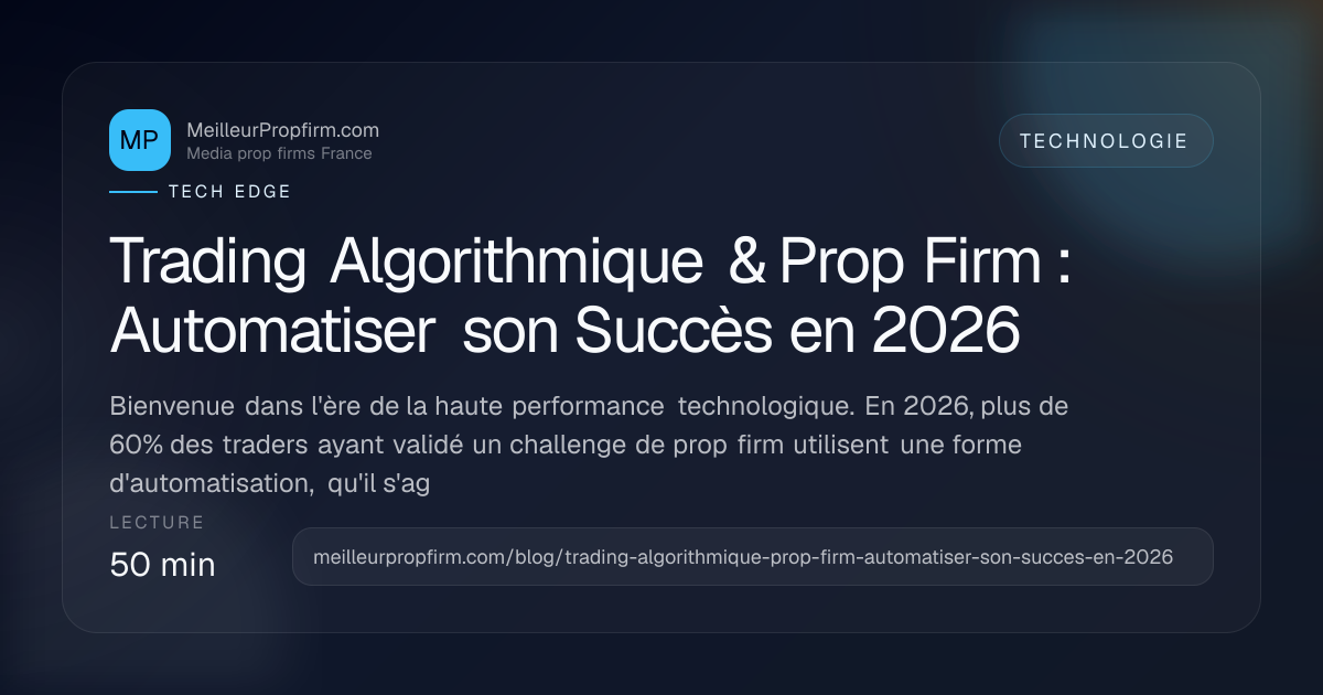 Illustration de couverture pour Trading Algorithmique & Prop Firm : Automatiser son Succès en 2026